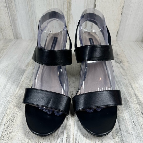 French Connection Classic Black Block Heel Sandals - Picture 2 of 9